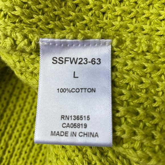 Stitches & Stripes Bright Green V-Neck Sweater Size L - Picture 3 of 7